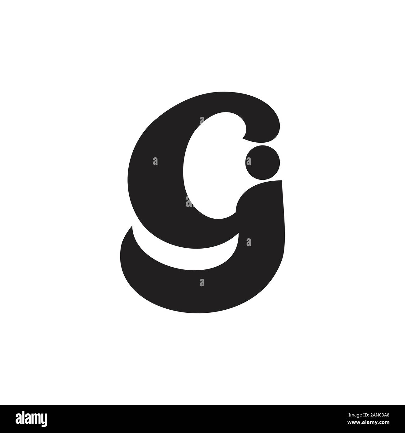 letter cj symbol linked curves logo vector Stock Vector