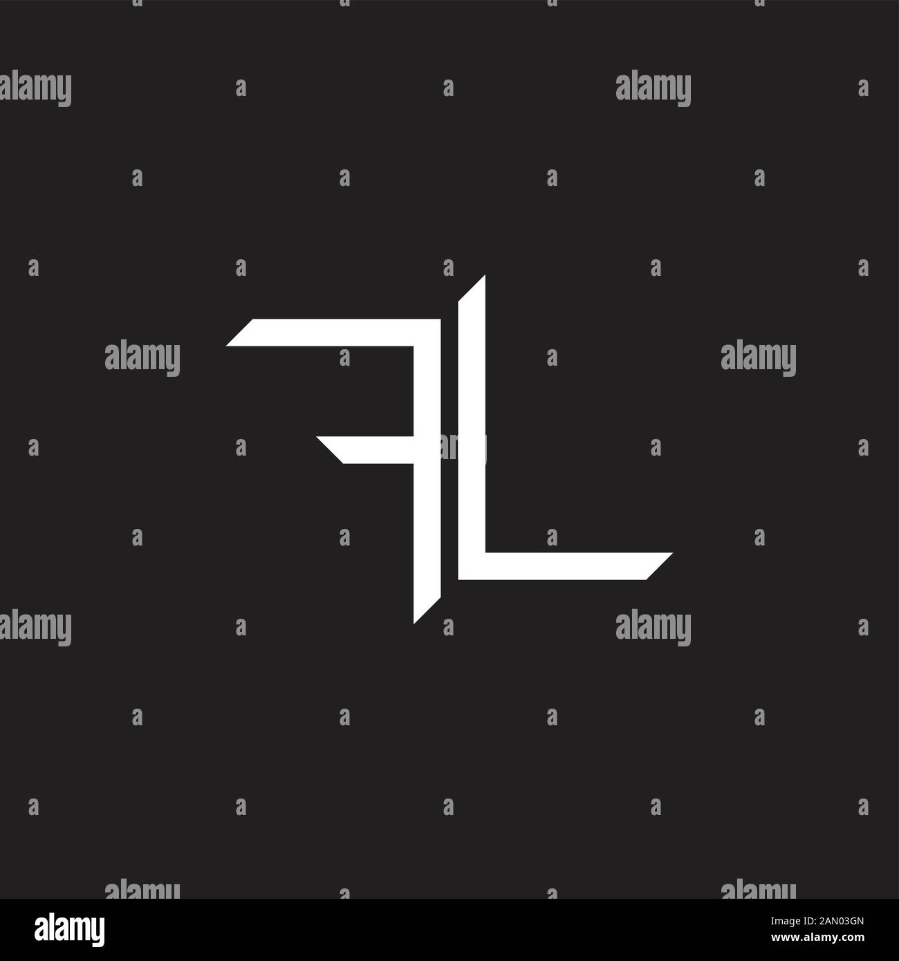 letter fl simple stripes line clear logo vector Stock Vector Image ...
