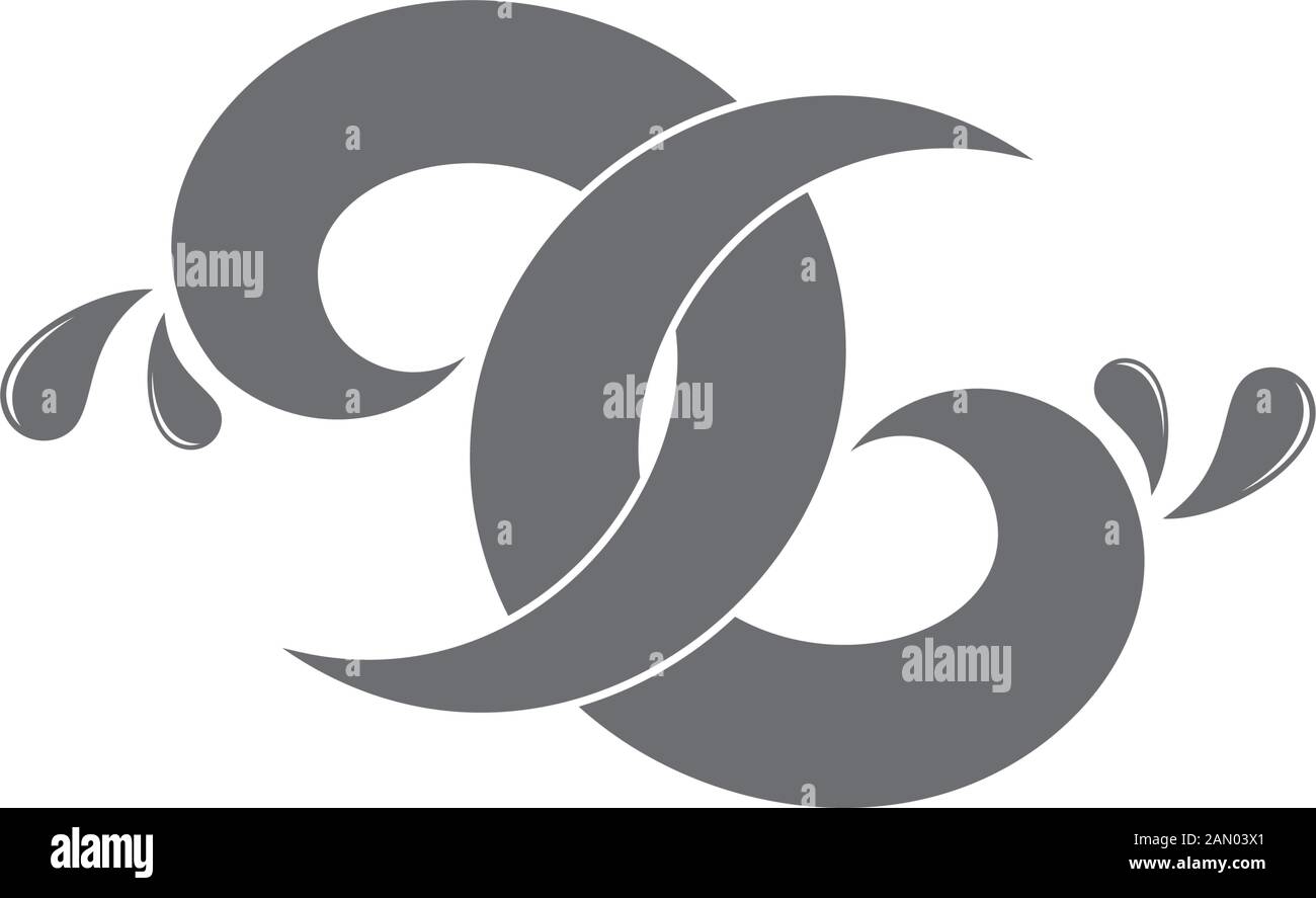 linked simple water splash symbol logo vector Stock Vector