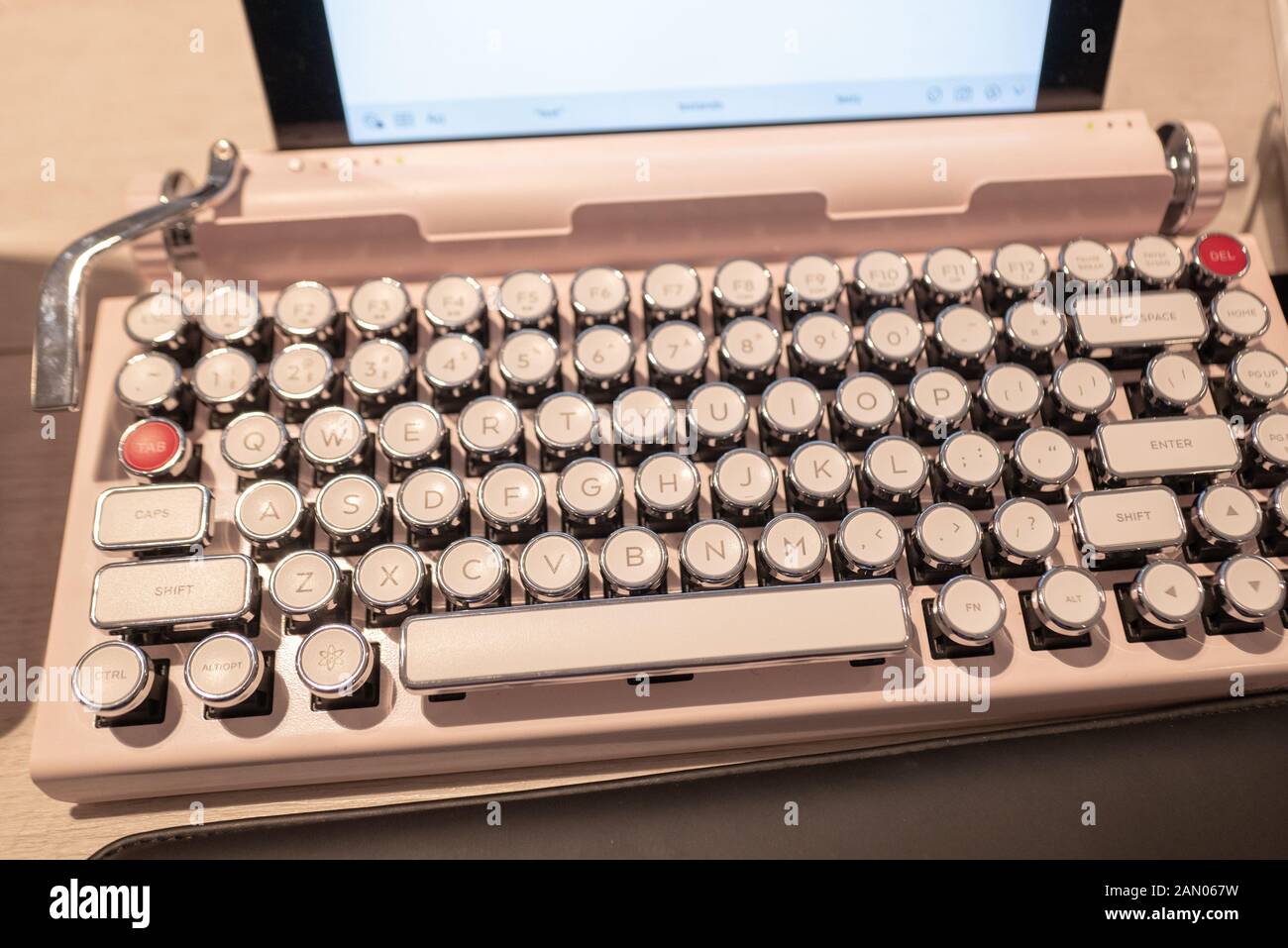 Close up of physical typewriter keyboard hires stock photography and