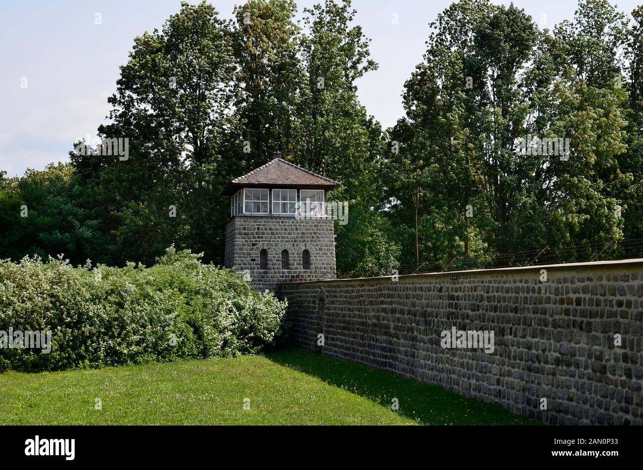Austria, concentration camp Mauthausen, Holocaust memorial from WWII in Upper Austria Stock Photo