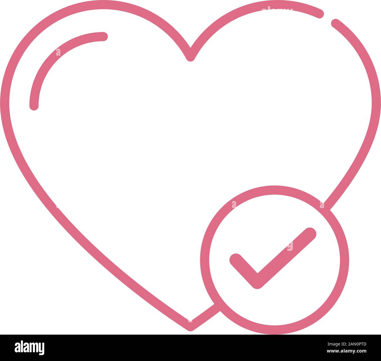 Isolated heart and check mark vector design Stock Vector Image & Art ...