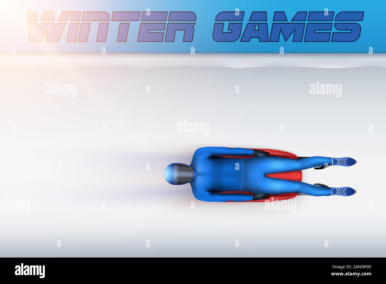 Luge in motion on sport Track Stock Vector