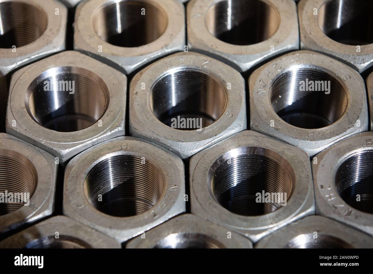 Nuts and bolts at industrial worksite Stock Photo Alamy