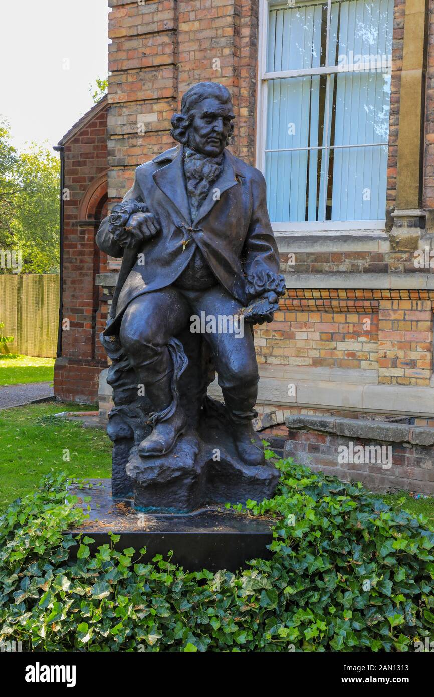 A sculpture or statue of Erasmus Darwin, sculptured by sculptor Peter