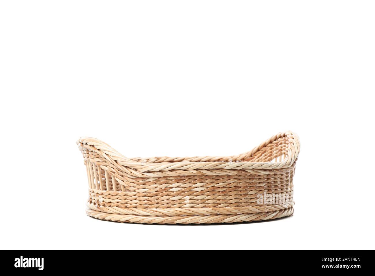 Big wicker basket isolated on white background Stock Photo - Alamy