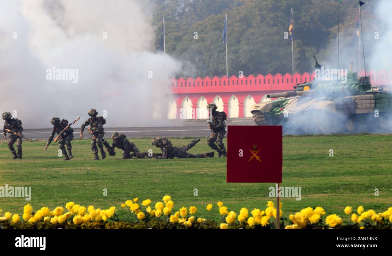 New Delhi India 15th Jan 2020 Indian Army Soldiers Take Part In A New Delhi India 15th Jan 2020 Indian Army Soldiers Take Part In A