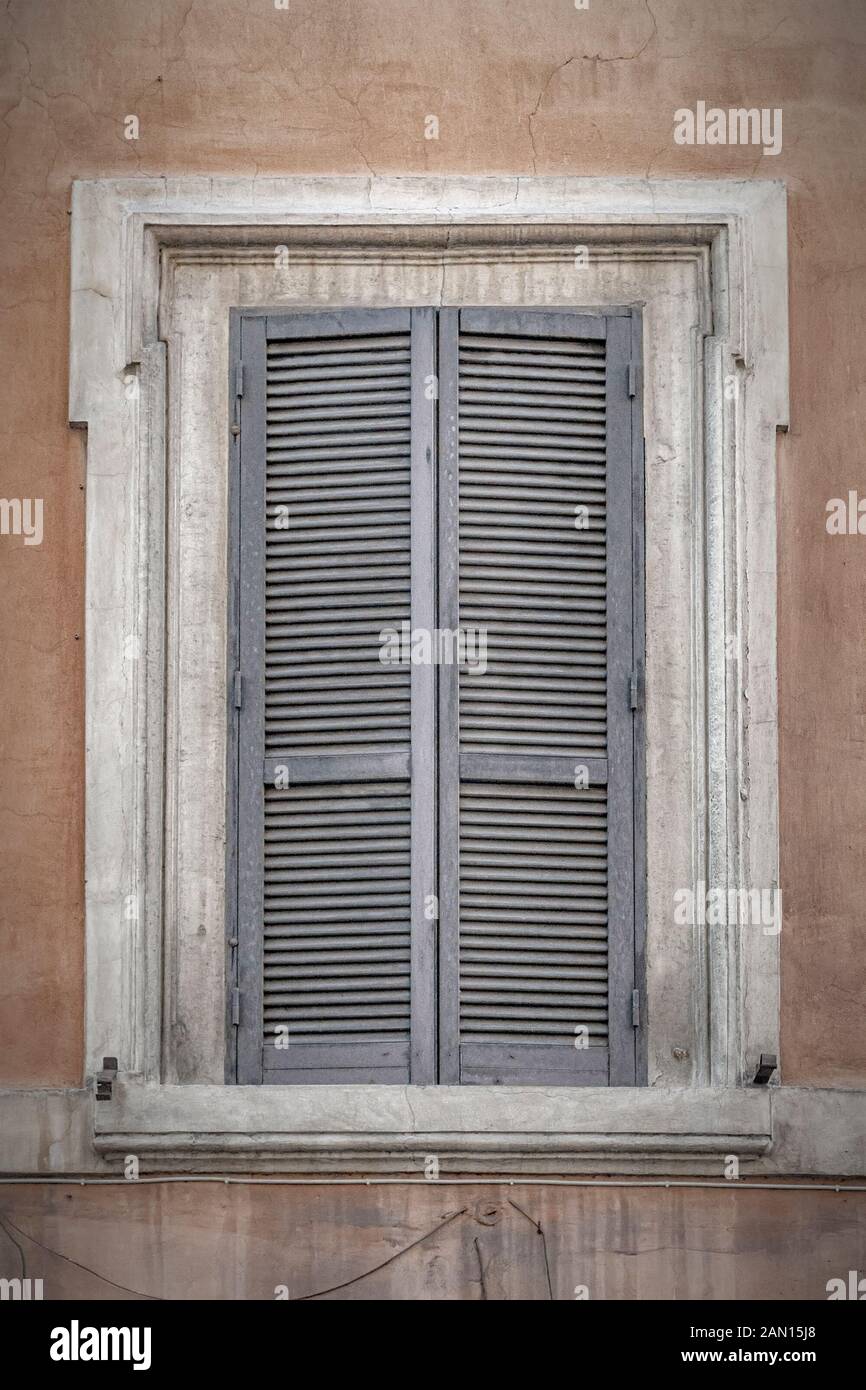 Window Styles On Rome A typical old style shuttered window in the Italian capital of Rome ...