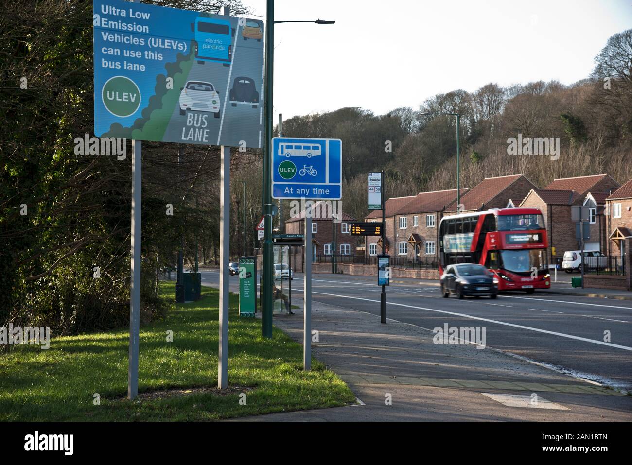 The first designated electric vehicle lane in Nottingham Stock Photo
