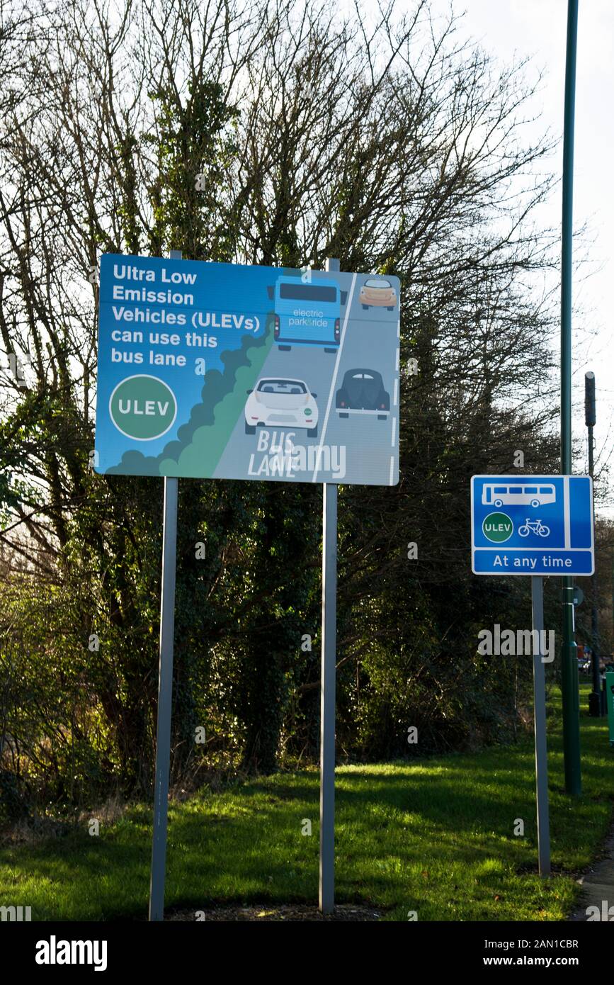 The first designated electric vehicle lane in Nottingham Stock Photo