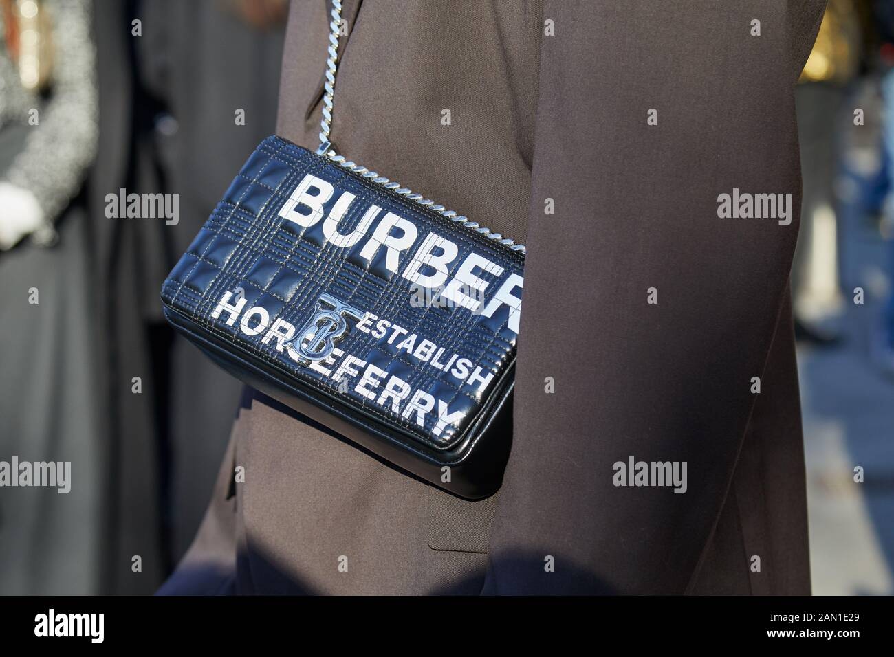 Brown burberry leather jacket hi-res stock photography and images - Alamy