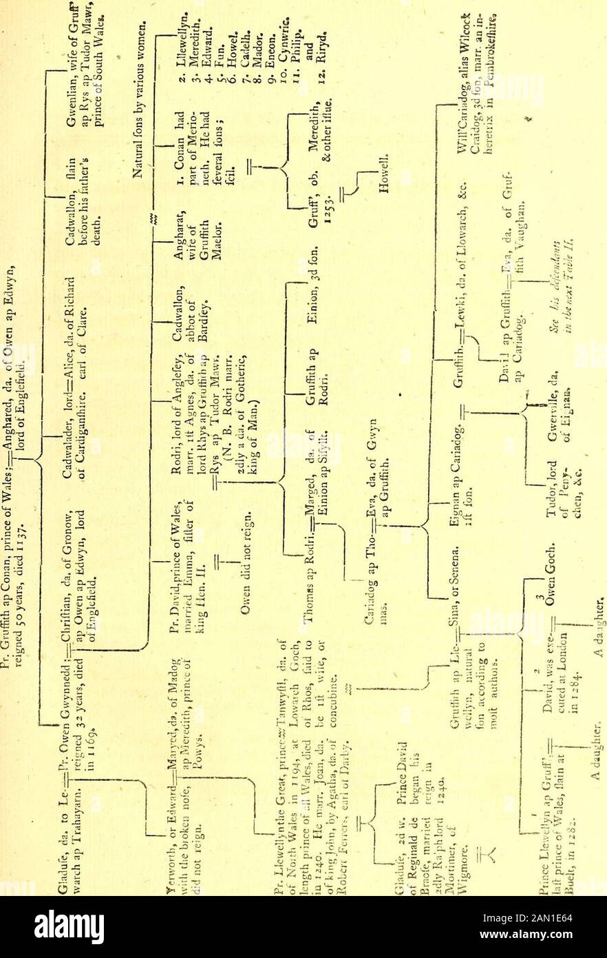 Miscellanies . Gwladys, daughter to Lowarce apTrahayarn, Lord of Divet, by whom he had only Yerwerthc Drwndwn a There are two houfes fo called at prefent very near each other, theone Lower Gwydir and the other Upper ; they are both in Carnarvonshire,on the weftern fide of the Conway oppofite to the town of Lanrwft. Oneof thefe houfes is fo ancient as to be mentioned in Saxtons map of Car-narvonfhire, which was engraved in 1578 b The lateRev. Mr. Lloyd of Cowden in SufTex informed me that he fawthis MS. of Bifhop Robinfon, at the Rev Mr, Hugh Hughess late vicarof Bangor, whole father and eldeft Stock Photo