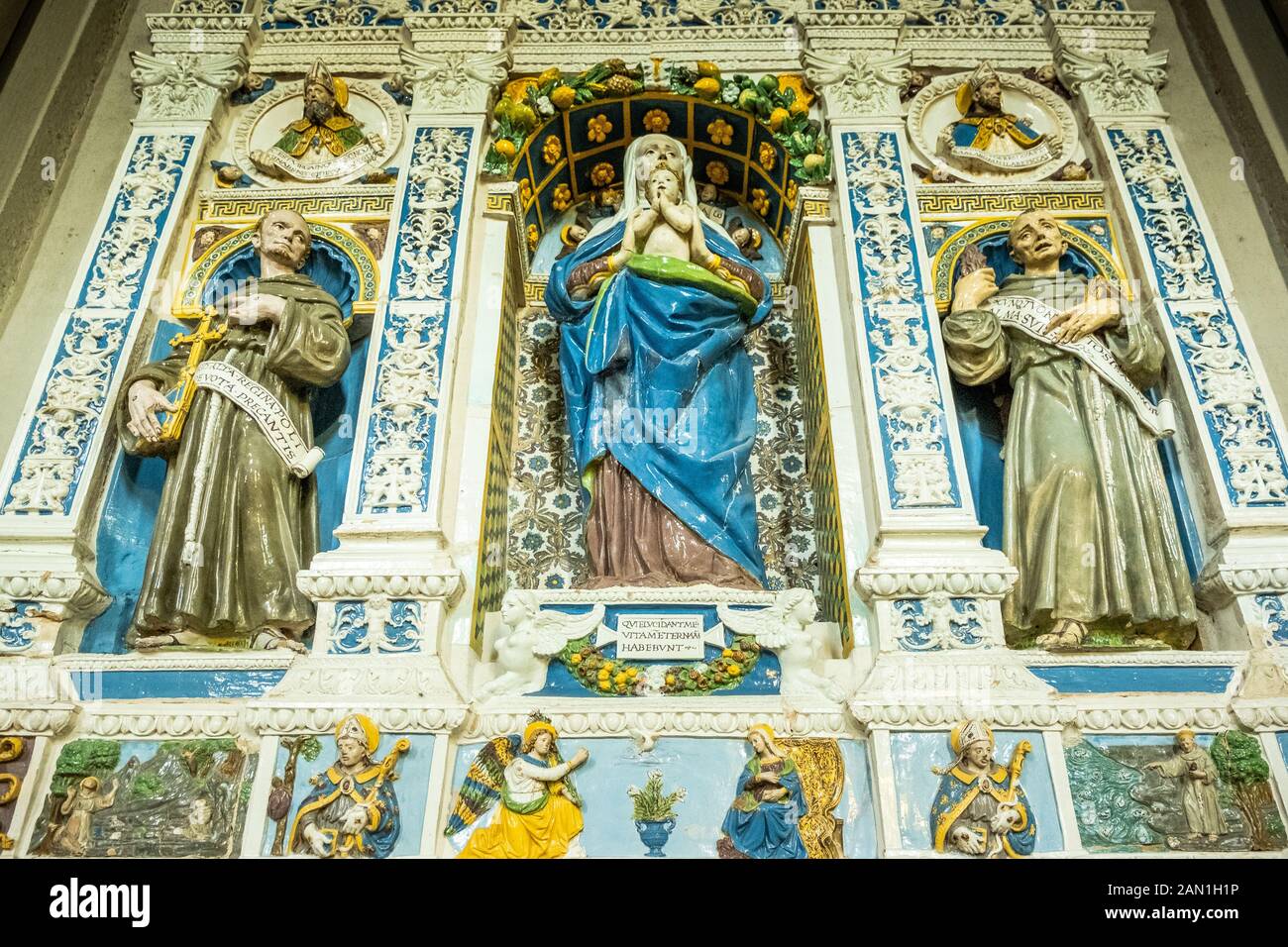 The altarpiece by Giovanni della Robbia inside the convent of San ...