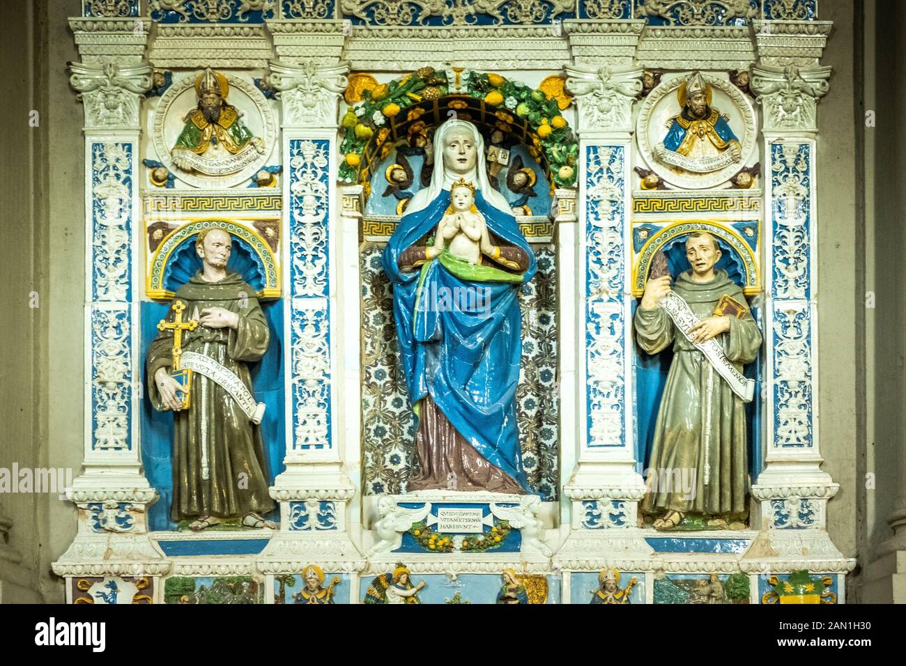 The altarpiece by Giovanni della Robbia inside the convent of San ...