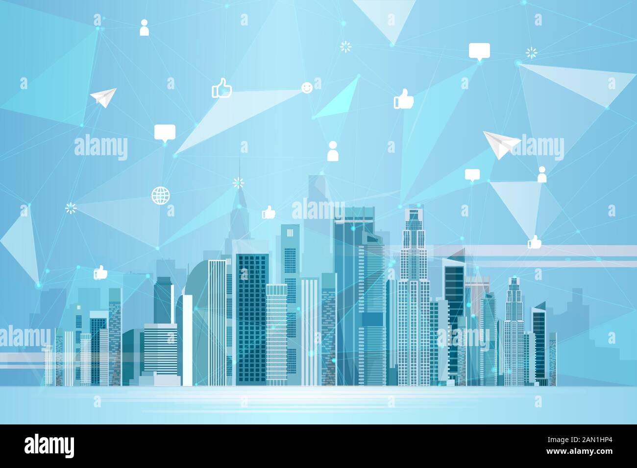 Vector of an abstract cityskape background smart city Stock Vector Image &  Art - Alamy