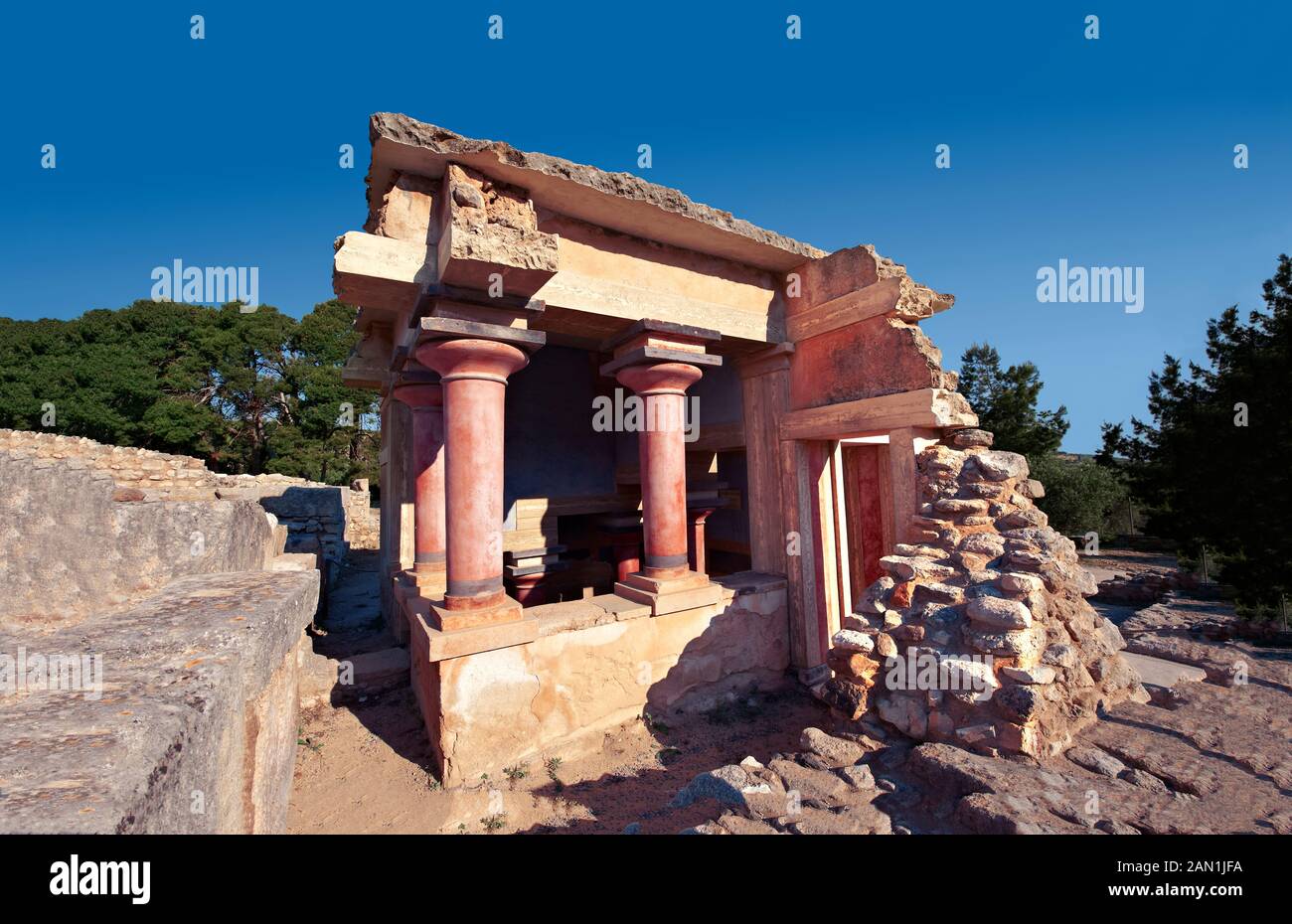 Minoan North Lustral basin ,  Palace archaeological site, Crete Stock Photo