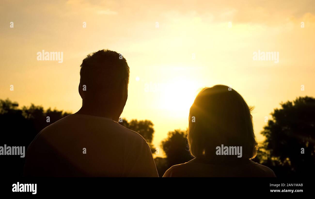 Old senior elderly couple silhouette hi-res stock photography and ...