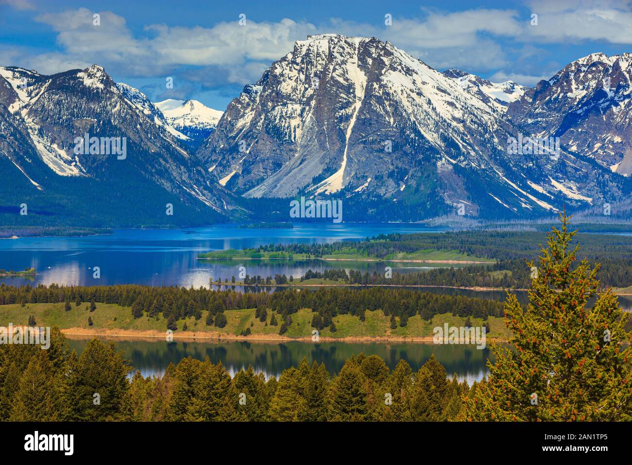 The view from Jackson Lake overlook at Grand Teton National Park in