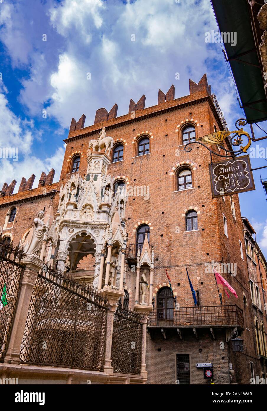 VERONA, ITALY - MAY 24, 2019: Scaliger Tombs in Verona, Italy. It is Gothic funerary monument celebrating Scaliger family, who ruled in Verona from th Stock Photo