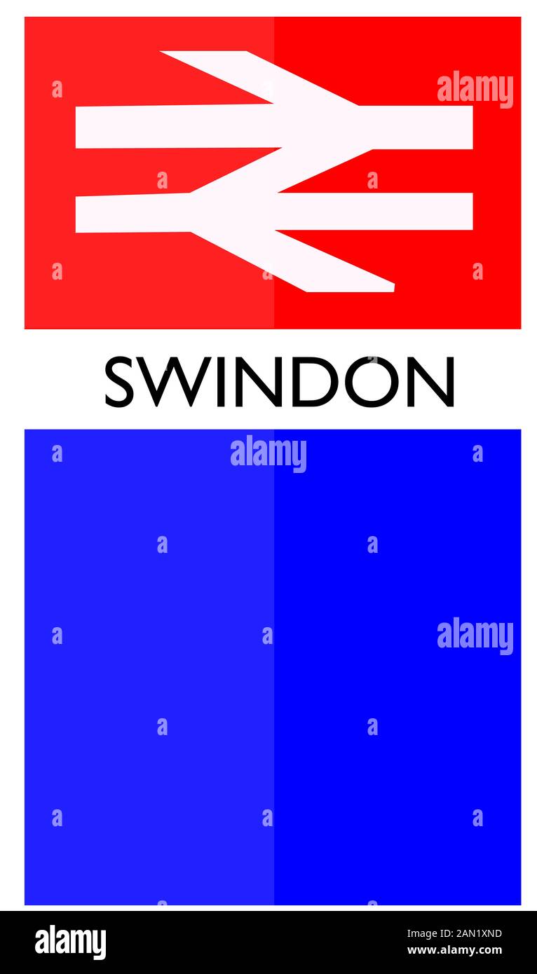 Swindon Rail Sign vector drawing Stock Photo