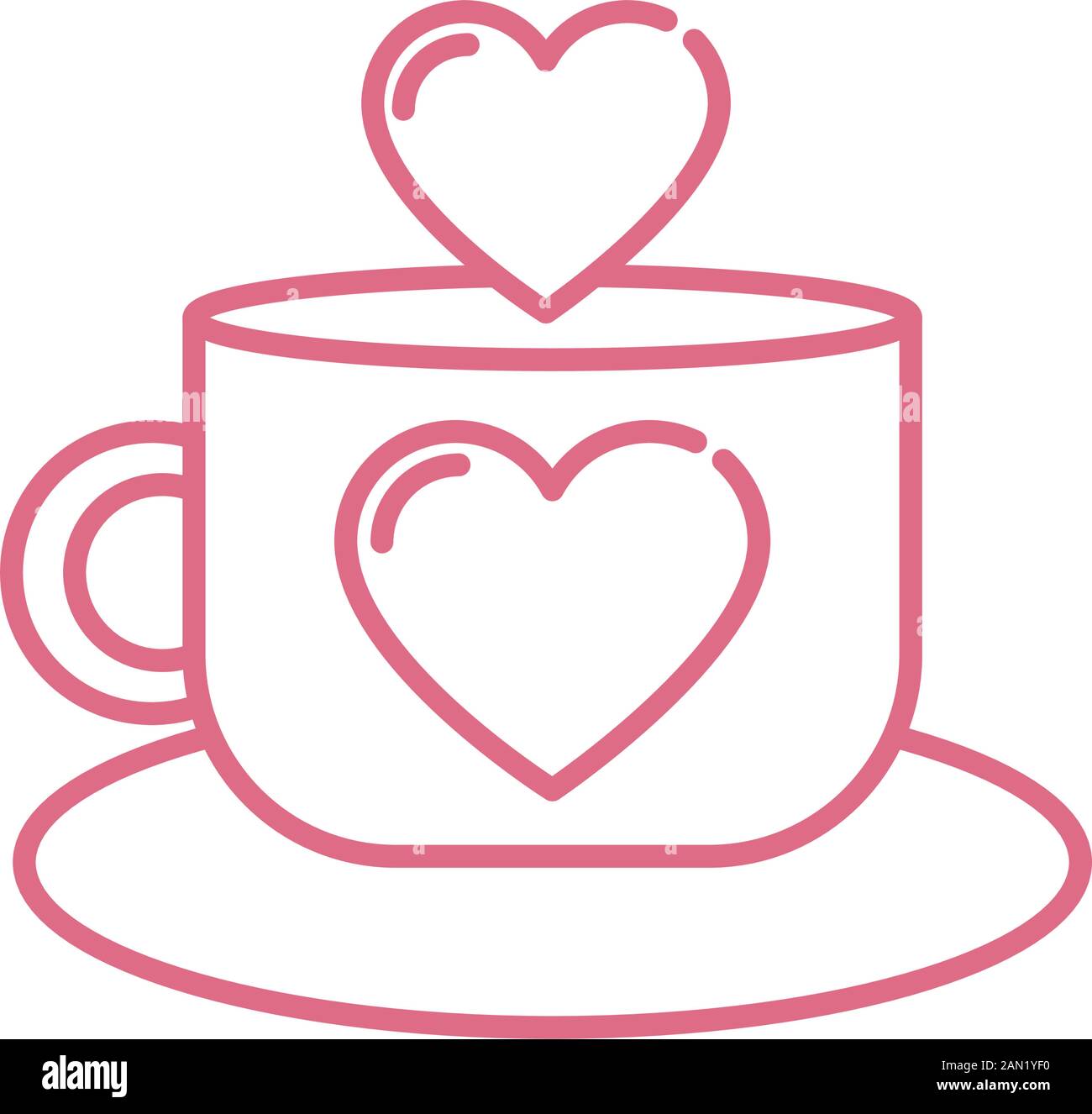 Isolated heart and coffee cup vector design Stock Vector Image & Art ...