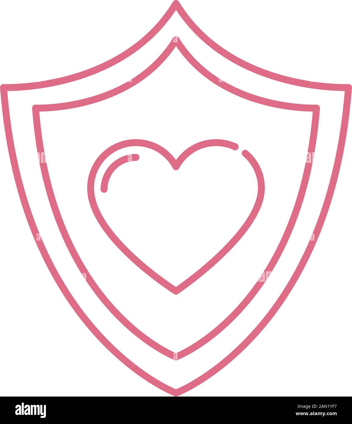 Isolated heart inside shield vector design Stock Vector Image & Art - Alamy