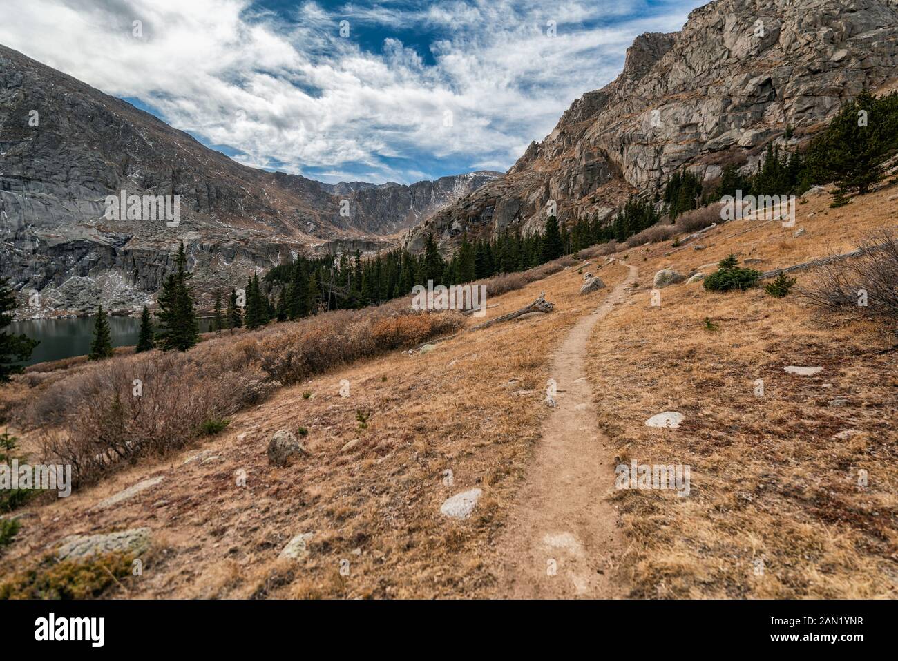 Hiking trail in the Mount Evans Wilderness, Colorado Stock Photo