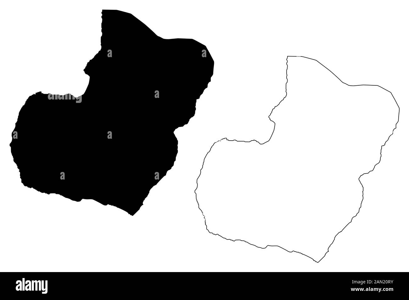Bioko Sur (Republic of Equatorial Guinea, Provinces of Equatorial Guinea) map vector illustration, scribble sketch Bioko Sur Province (Bioko island) m Stock Vector