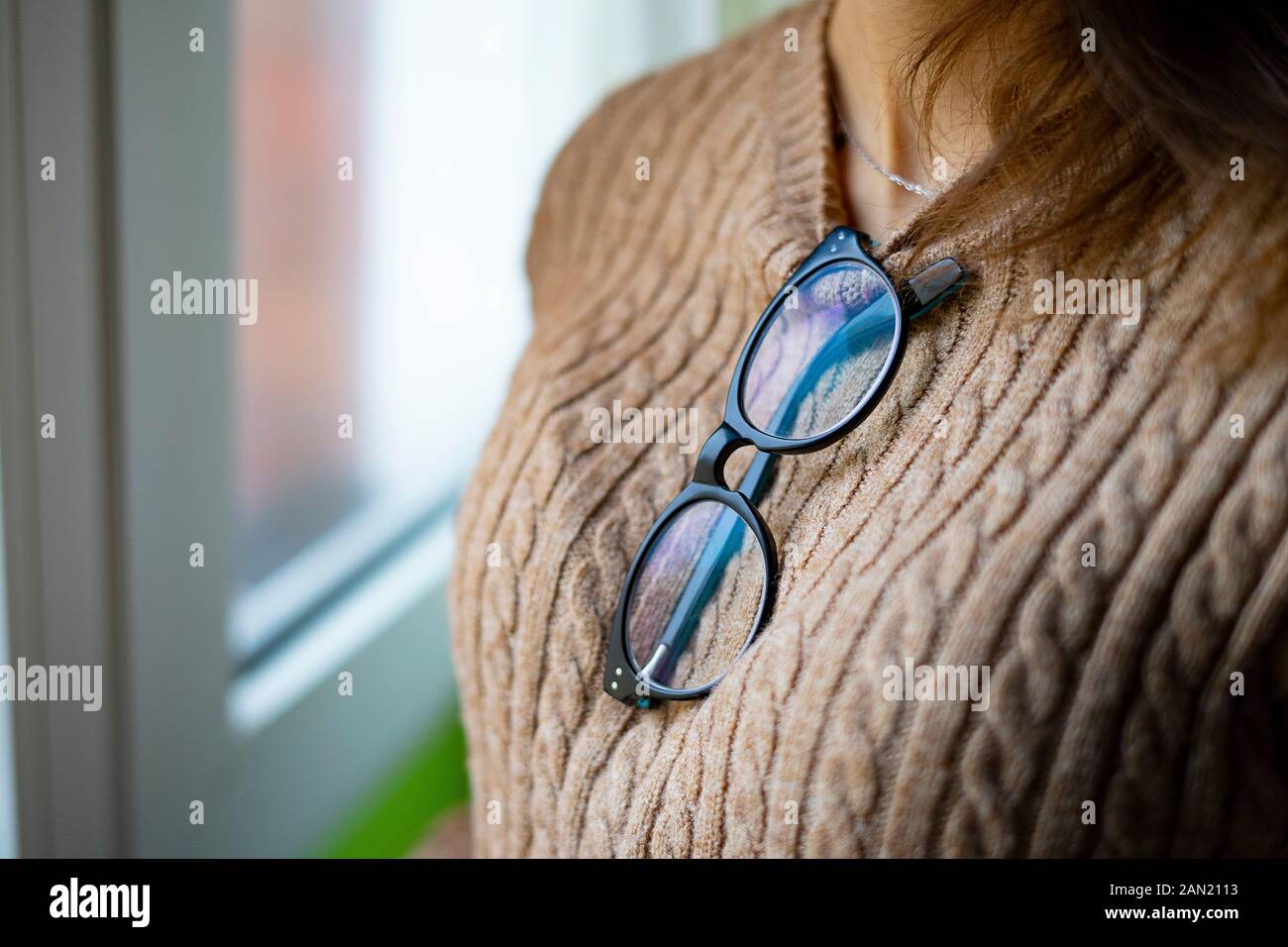 Close up woman in glasses hi-res stock photography and images - Alamy