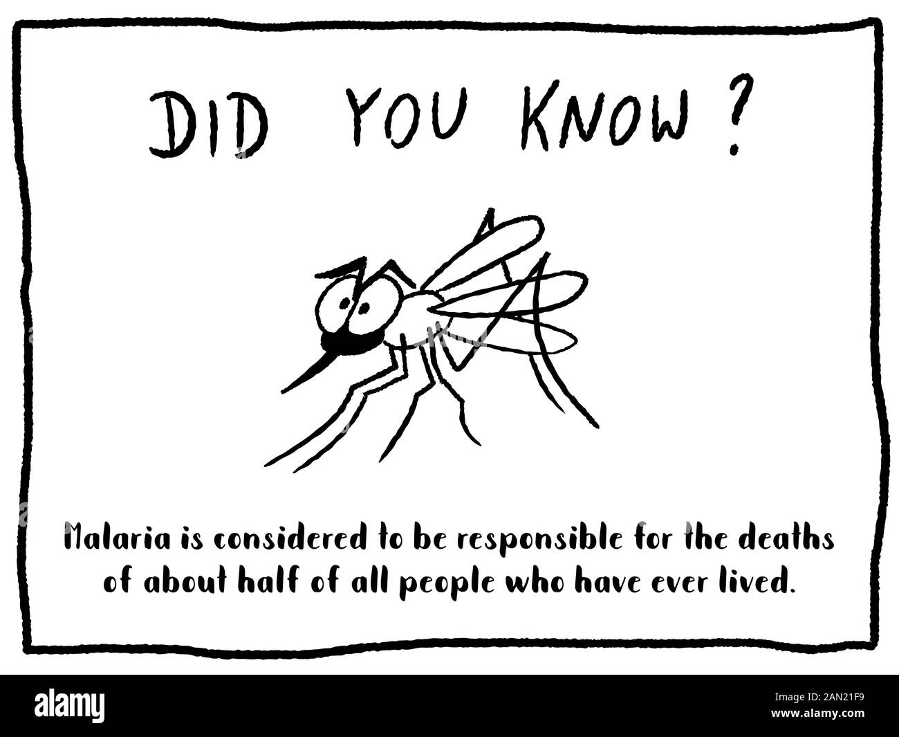 Trivia fact series - fun cartoon doodle newspaper comic strip concept.  Malaria fact Stock Vector Image & Art - Alamy