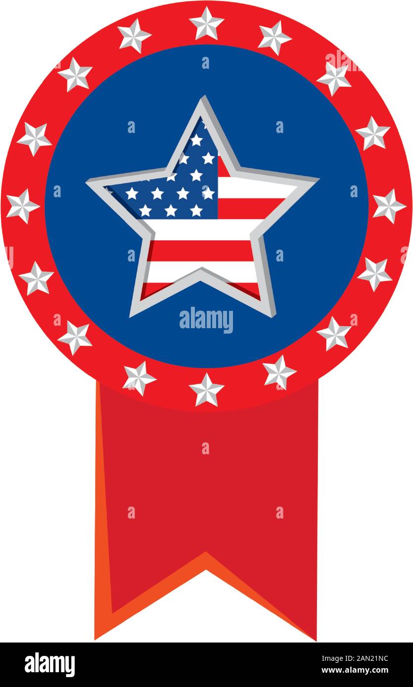 Isolated usa star flag inside seal stamp vector design Stock Vector ...