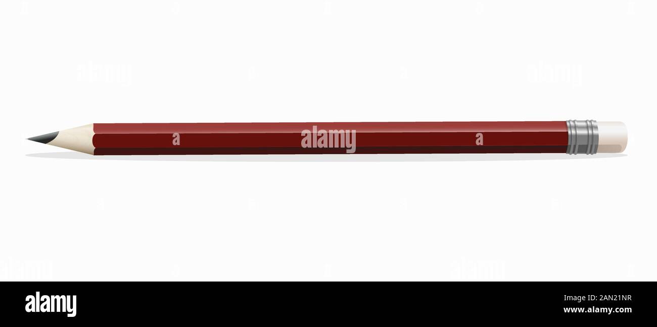 Simple red wooden pencil on a white background Stock Vector Image & Art