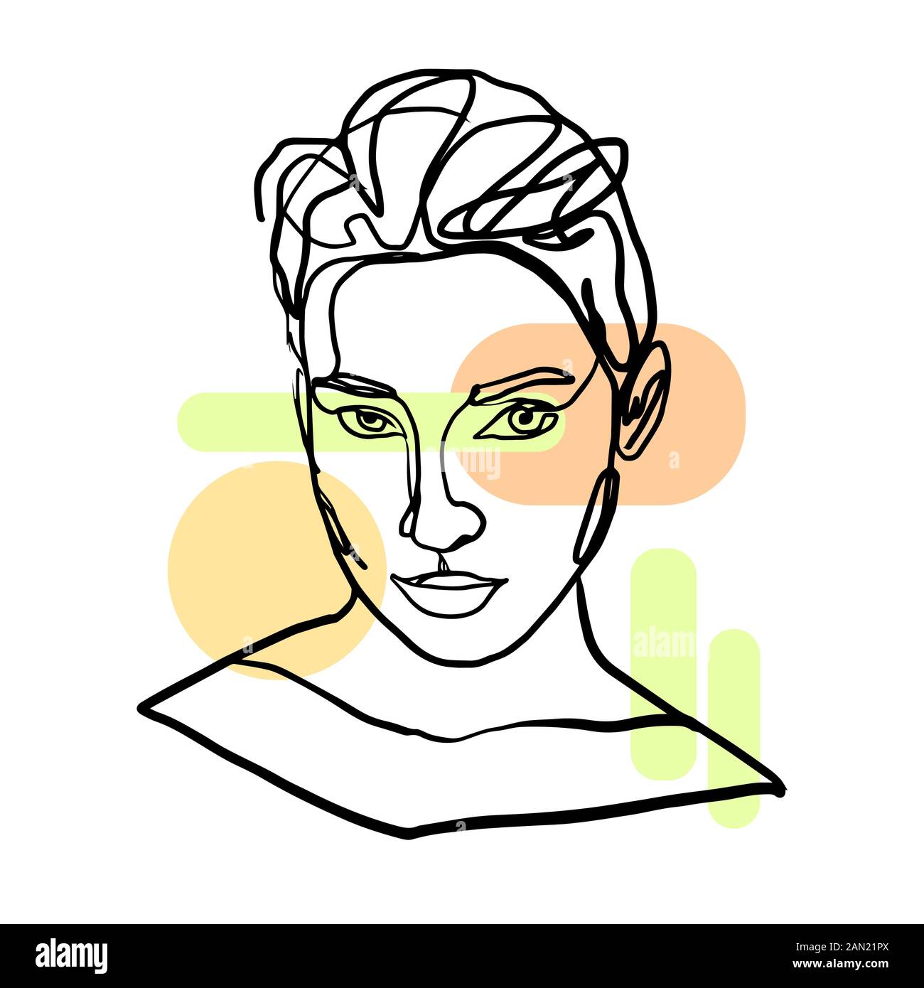 Vector continuous line portrait Stock Vector Images - Alamy