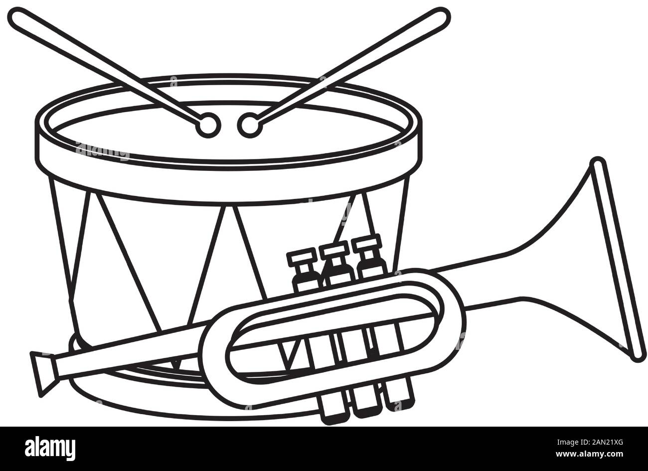 Isolated drum and trumpet instrument vector design Stock Vector Image
