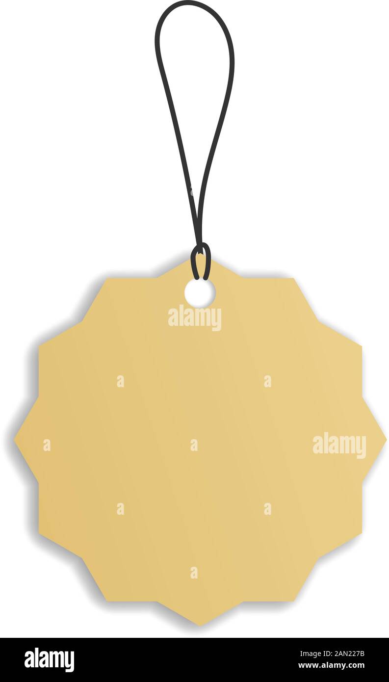blank cardboard price tag lable with string vector illustration Stock