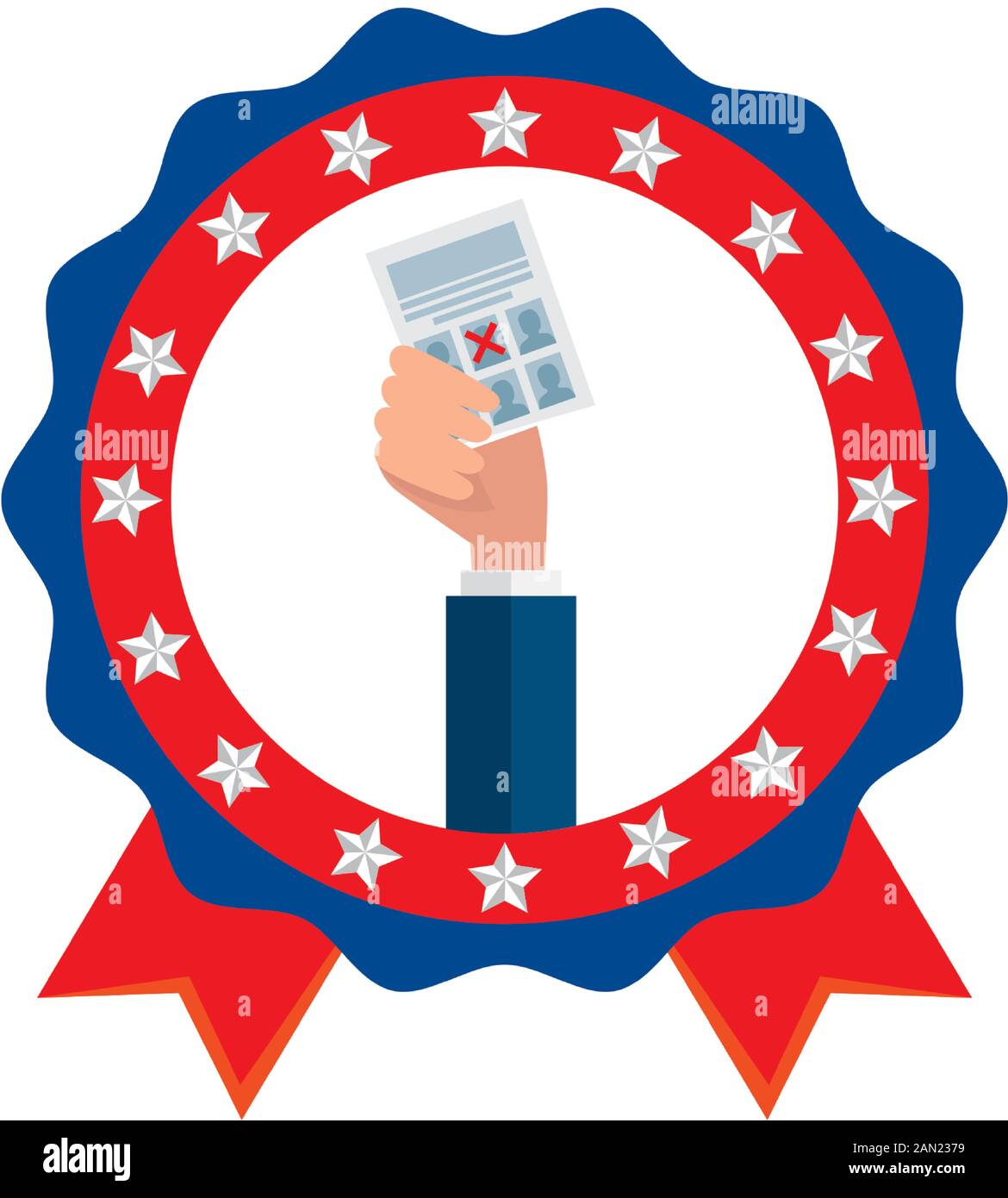 Hand holding usa vote paper vector design Stock Vector Image & Art - Alamy