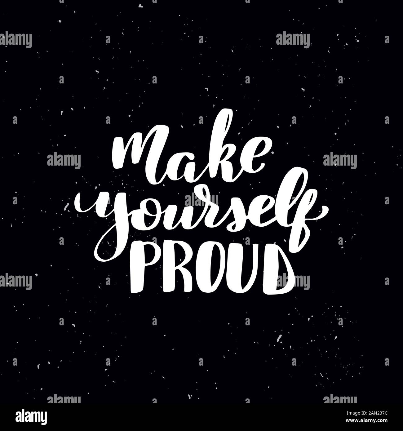 Handwritten calligraphy text, chalk on a blackboard Stock Vector