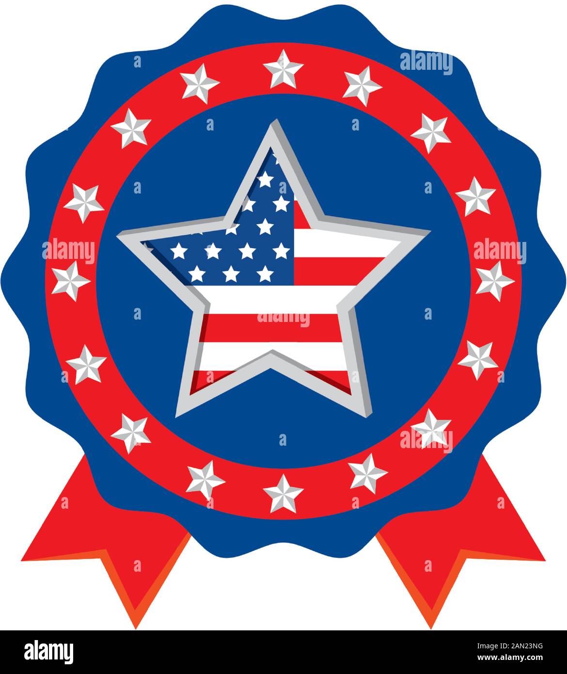 Isolated usa star flag inside seal stamp vector design Stock Vector ...