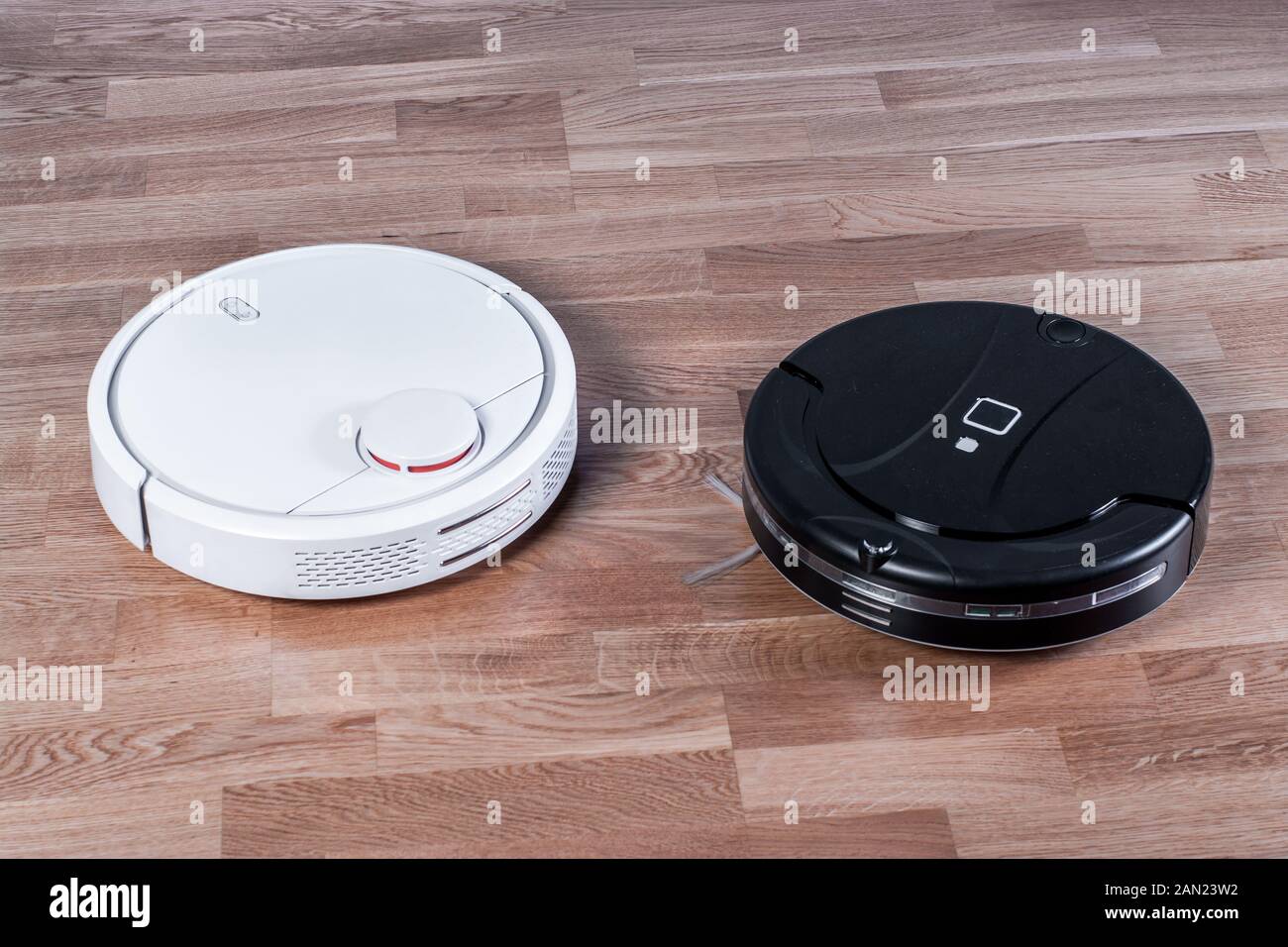 Two different Robotic vacuum cleaners, smart home robotics wireless