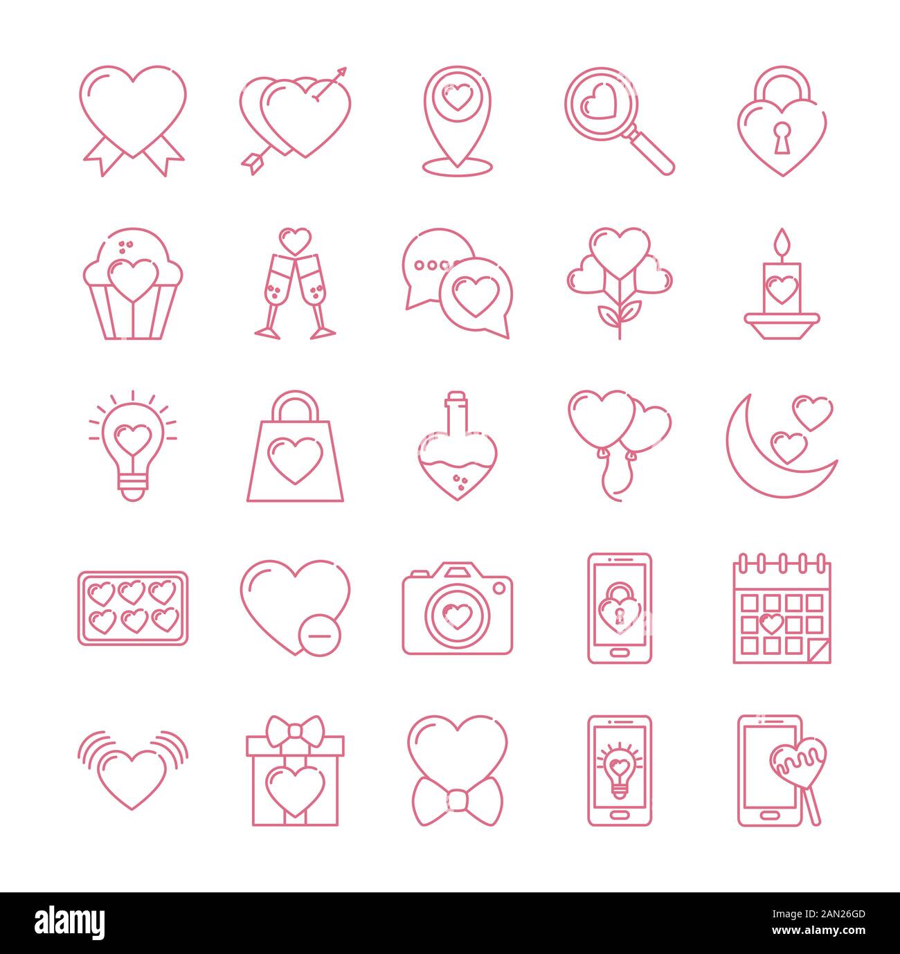 Isolated love icon set vector design Stock Vector Image & Art - Alamy