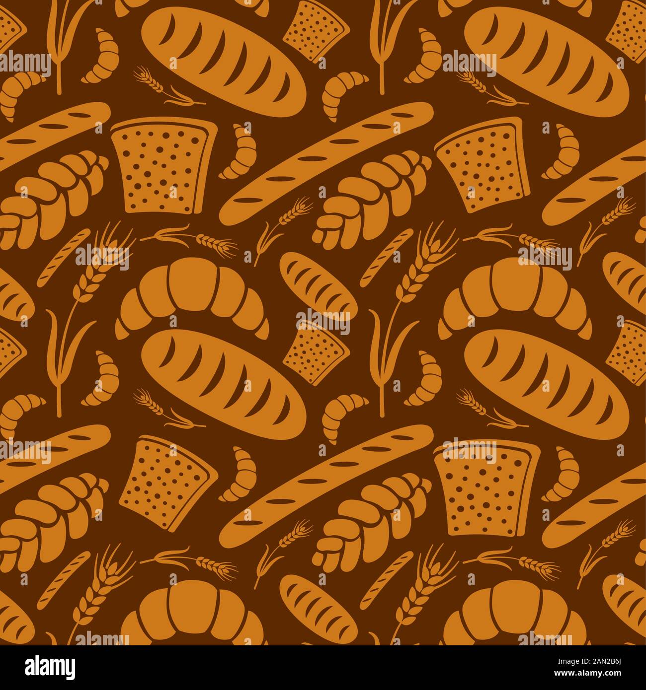 illustration of seamless pattern of bread and bakery Stock Vector Image ...