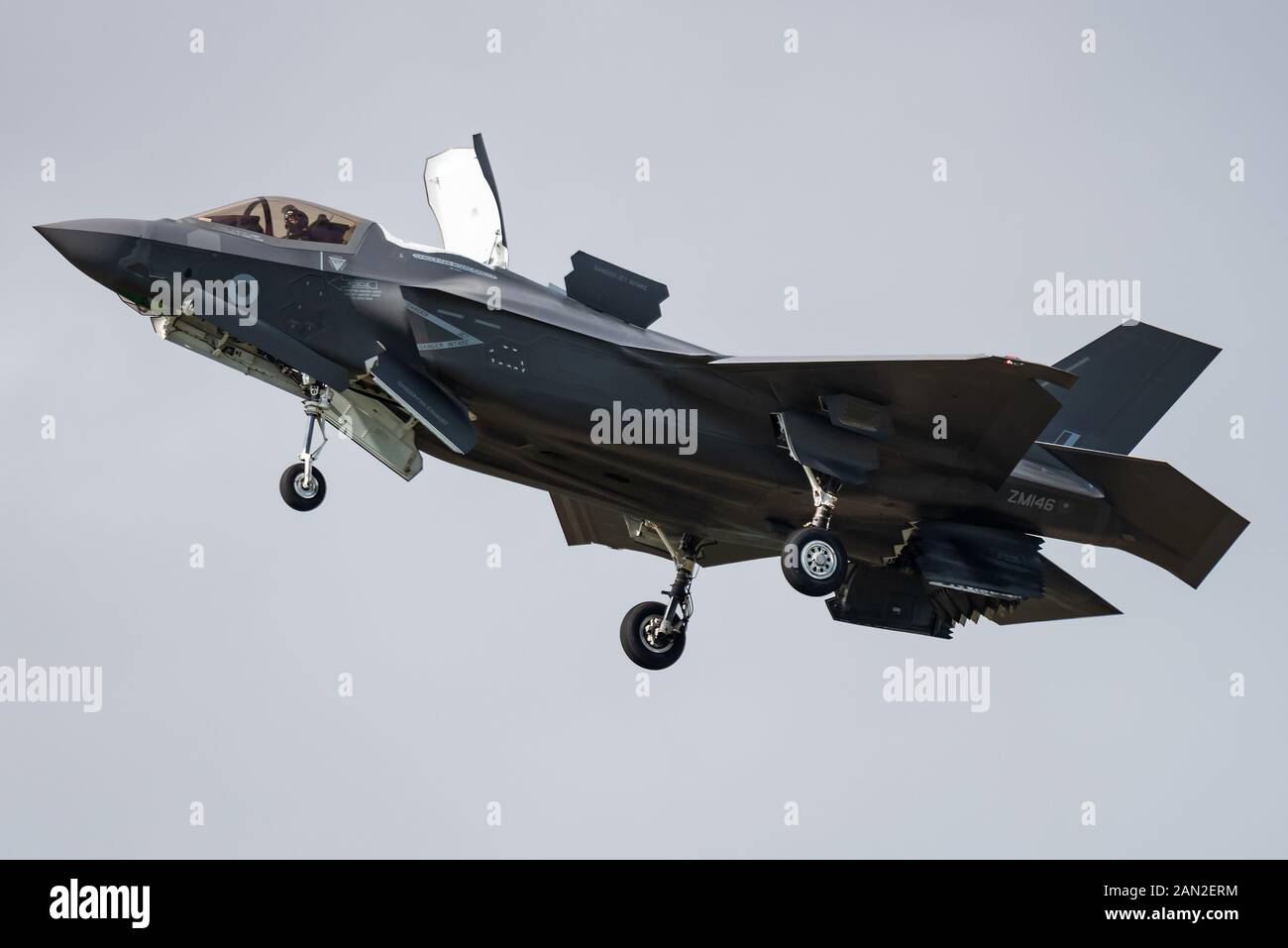 A Lockheed Martin F-35B Lightning II stealth fighter jet of the British Royal Air Force. Stock Photo