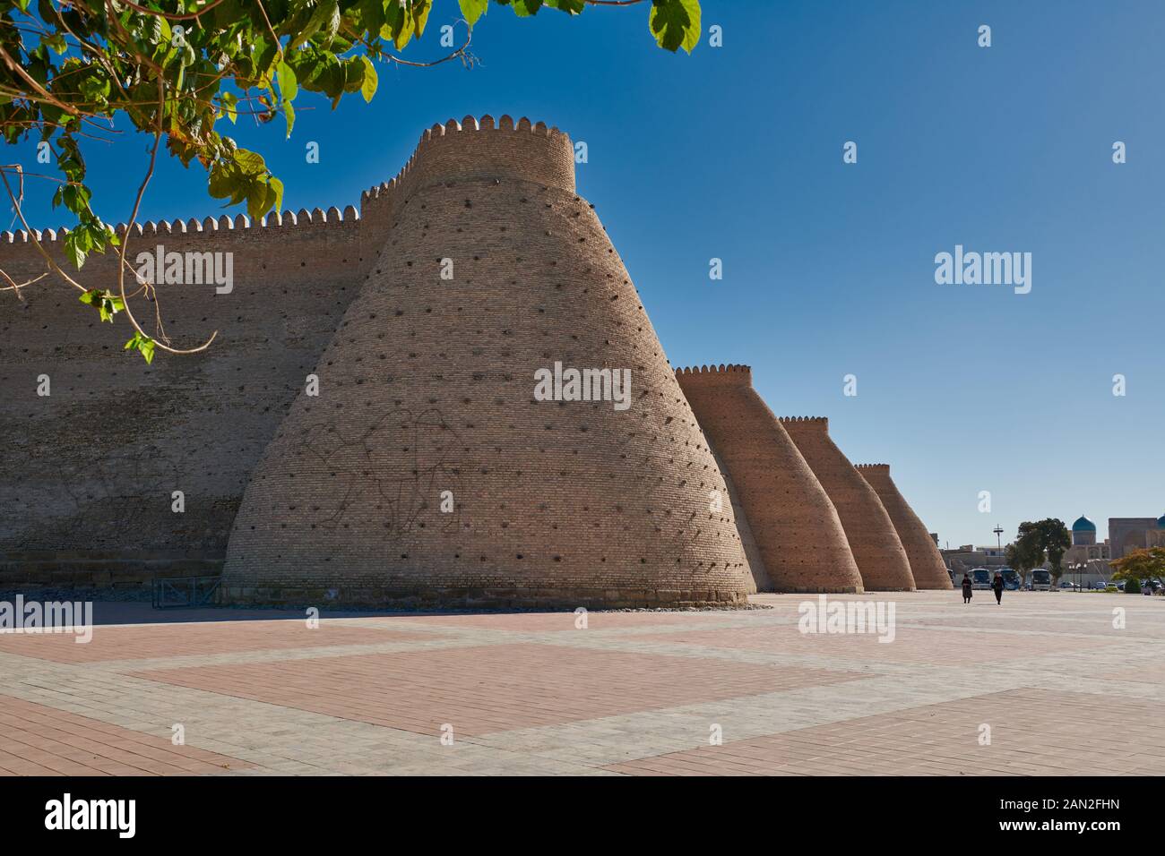 rampart of citadel and fortress The Ark, Bukhara, Uzbekistan, Central Asia Stock Photo