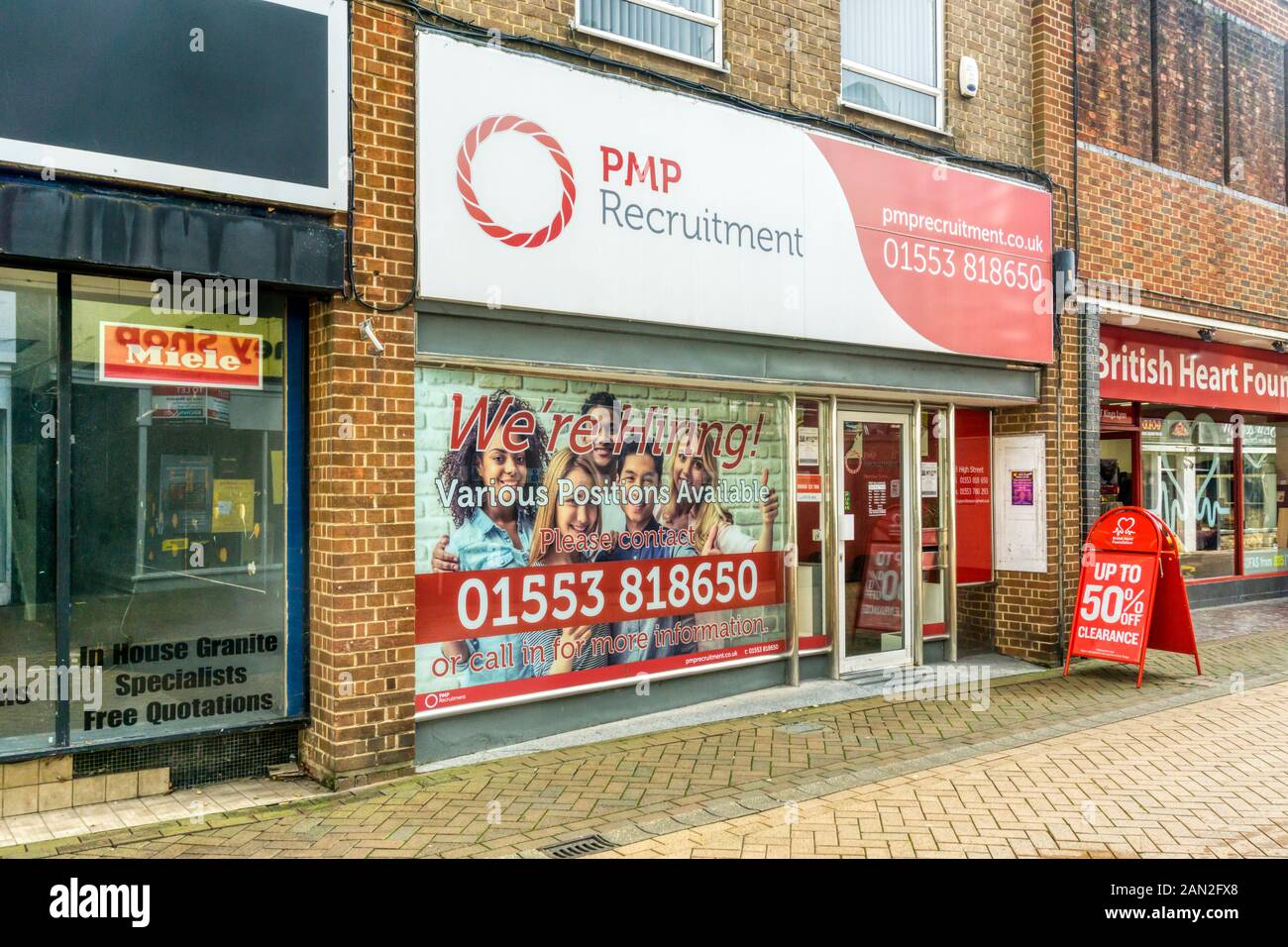 A branch of PMP Recruitment in King's Lynn, Norfolk Stock Photo - Alamy