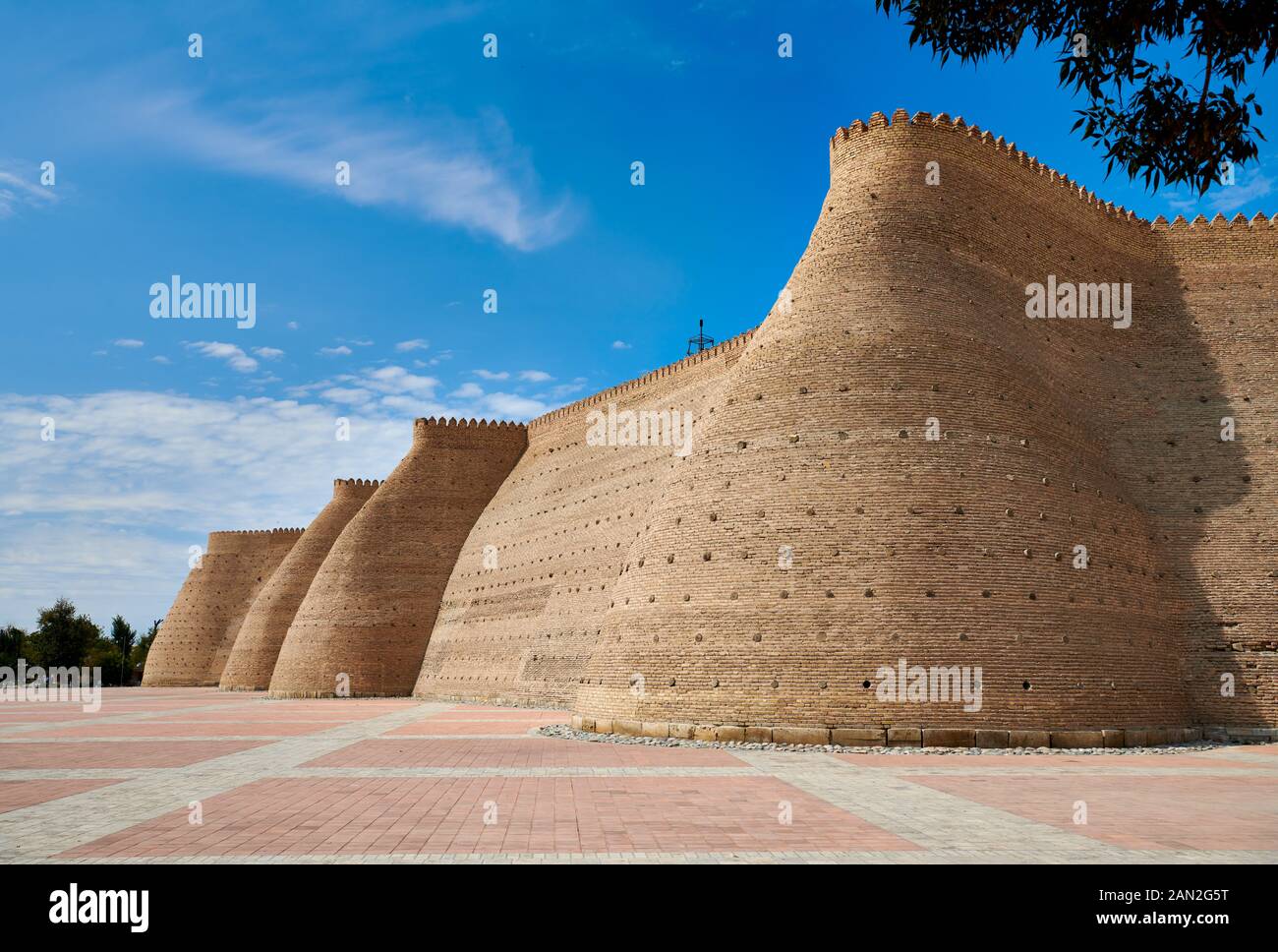 rampart of citadel and fortress The Ark, Bukhara, Uzbekistan, Central ...