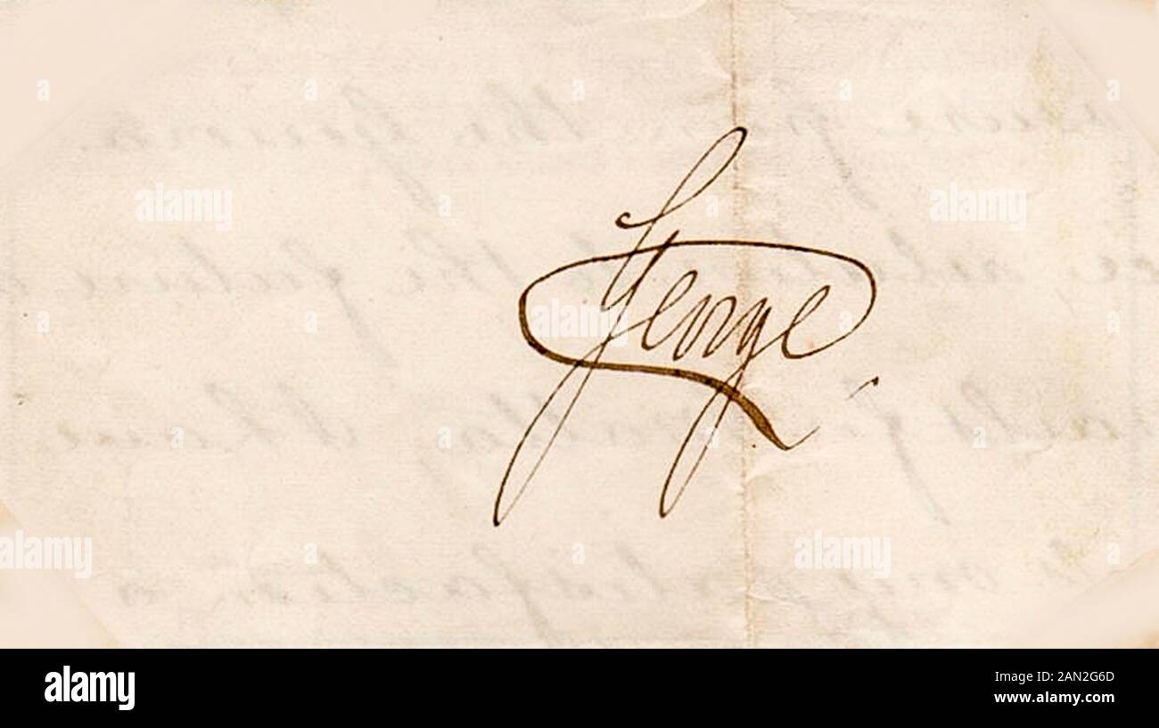 Signature of Prince George, Duke of Cambridge’ Stock Photo
