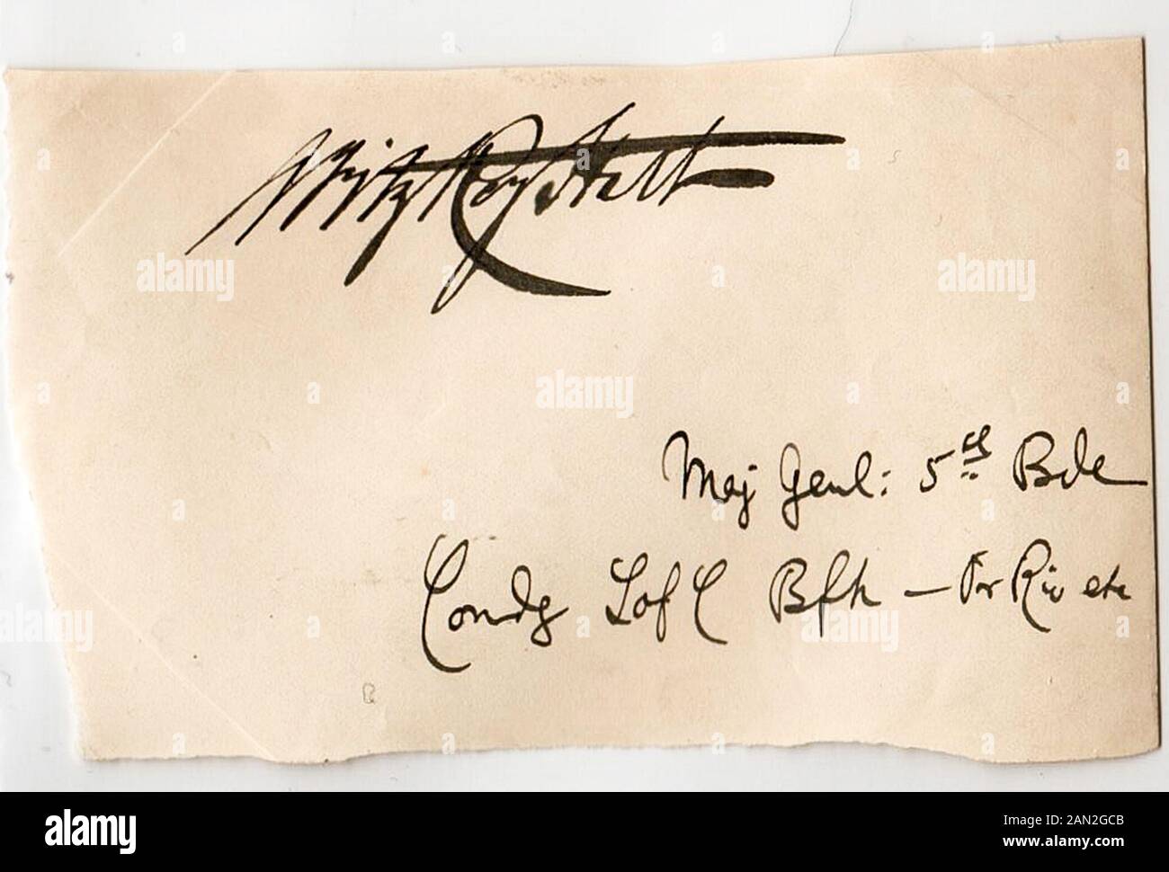 Signature of Arthur Fitzroy Hart, CB (1844-1910) Stock Photo