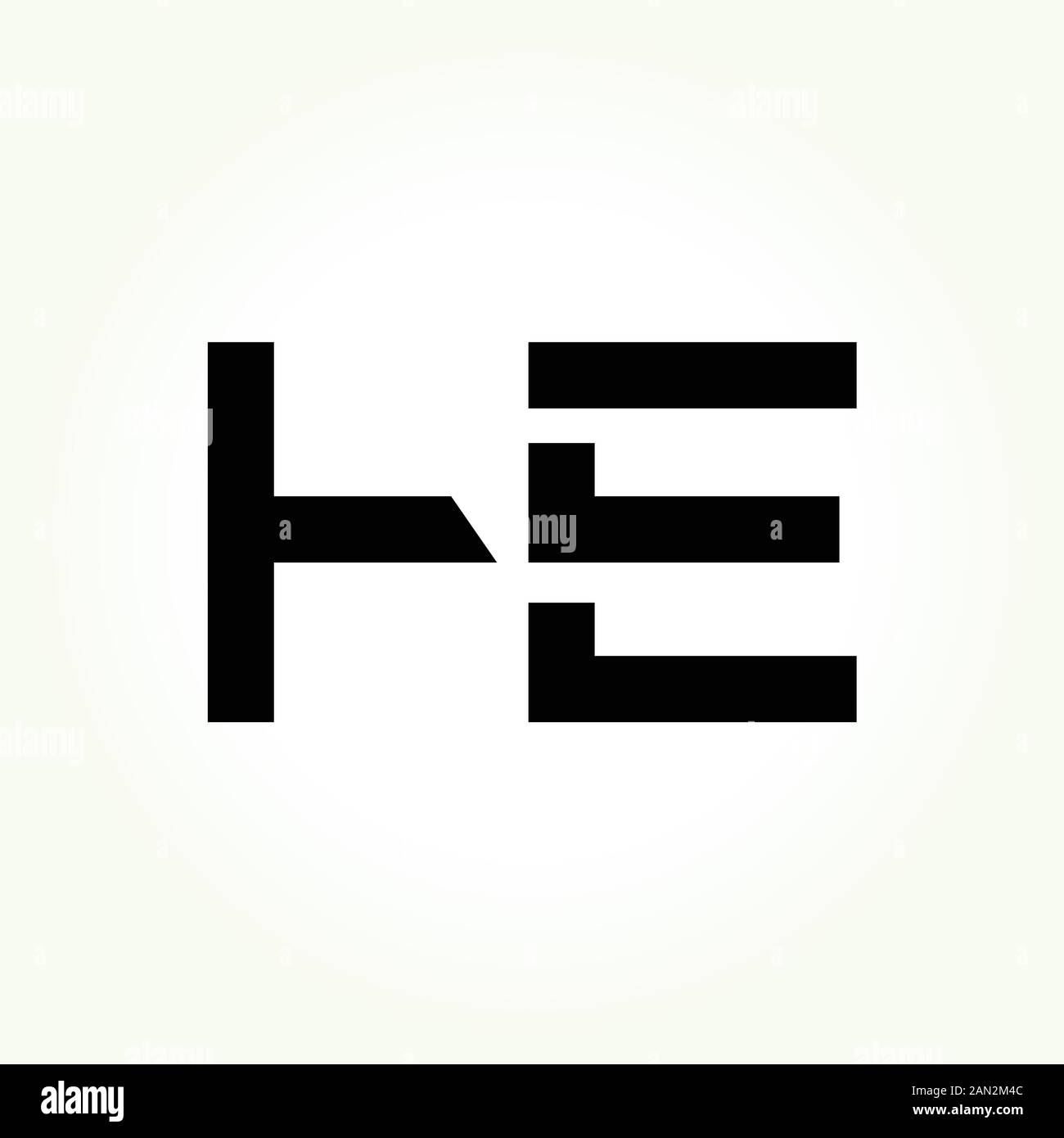 He Vector Icon letter HE Logo Design Linked Vector Template With Black. Initial HE ...
