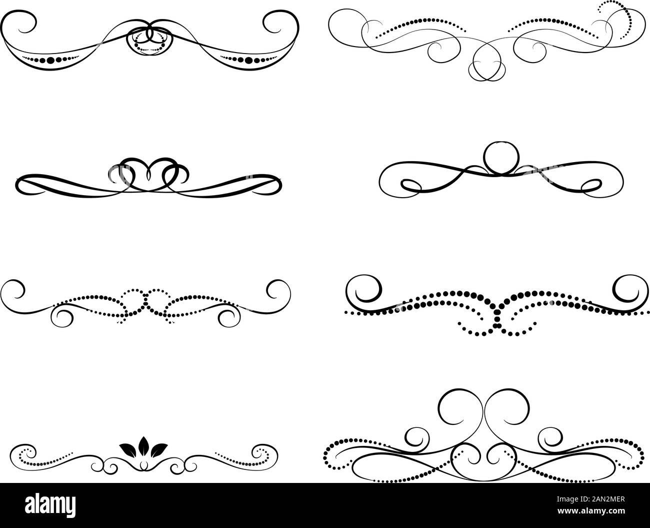 Set of decorative florish dividers, borders Stock Vector Image & Art ...