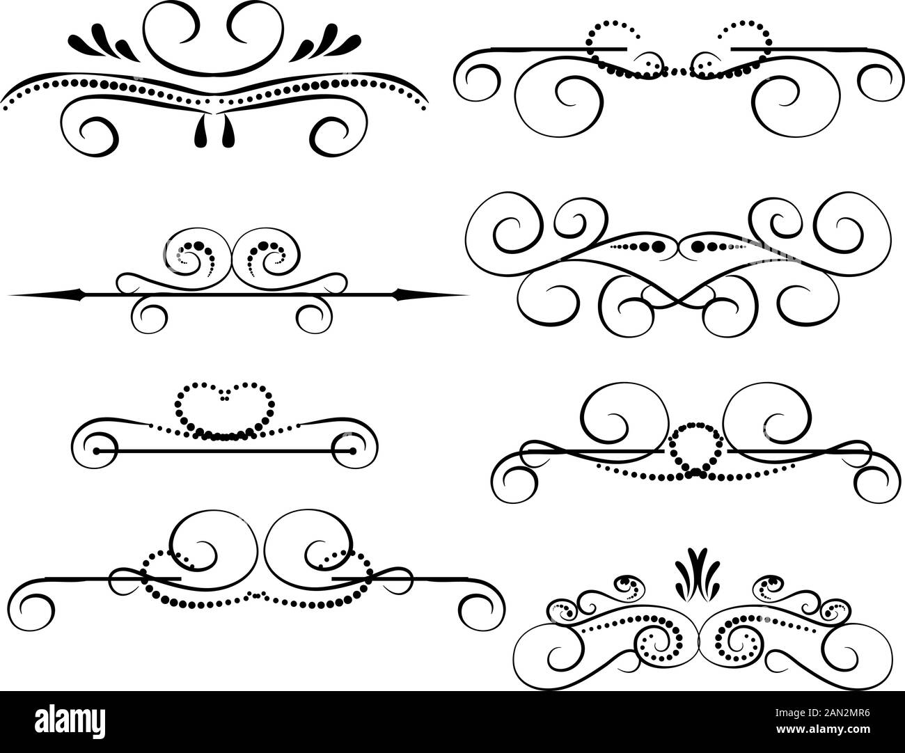 Set of decorative florish dividers, borders Stock Vector Image & Art ...